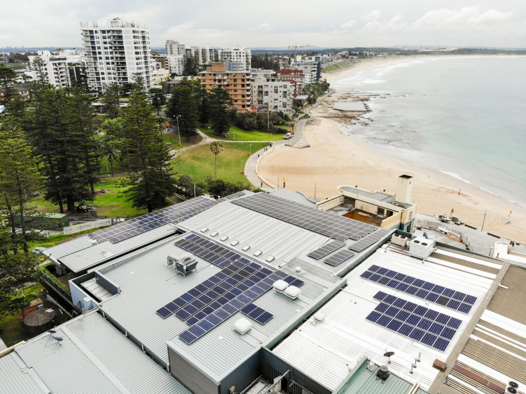 100kW Solarbank commercial solar PV installation for the Cronulla RSL Memorial Club, Sydney. Trina Solar Panels.